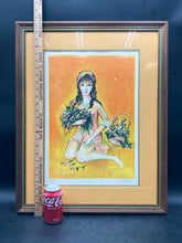 L. Vedrenne Signed "Flower Girl" Limited Edition Lithograph, Framed