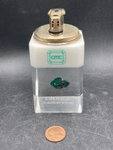 CMC Brass Table Ligher W/ Colombain Emerald