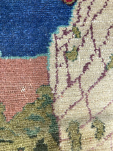 Antique Judaic Pictorial Israeli Wailing Wall Hand Woven Marbediah Rug