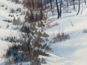 Jesse F. Reed Signed "Winter Sun" Watercolor Painting, Framed