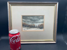 Original Lou Riffe Signed 4x6" Watercolor Painting, Winter Scene