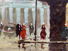 Vintage Artist Signed Original Parisian Street Scene Impressionist Oil Painting