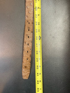 42" Full Quill Ostrich Leather Belt, Brown
