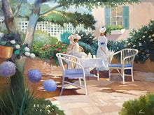 Lugano Candi Signed Original Garden Scene Oil Painting, Framed