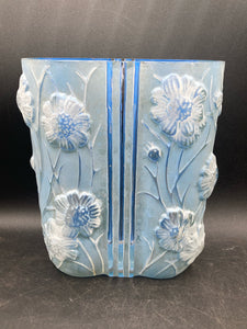 Rare 1930s Phoenix Glass Periwinkle Blue Cosmos Vase