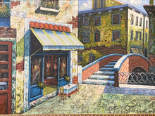Original Artist Signed Venetian Cafe Oil Painting, Framed - view 2