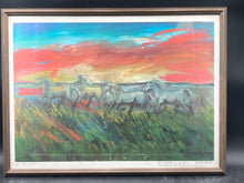Artist Signed Limited Edition Wild Horses Serigraph, Framed