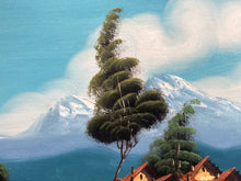 Artist Signed Asian Style Landscape Oil Painting, Framed