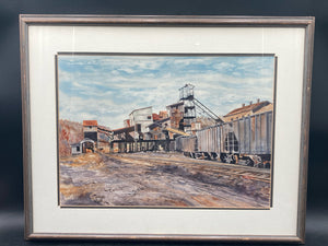 Original Lou Riffe Signed Watercolor Painting, Framed