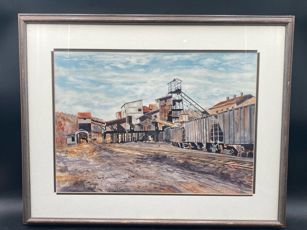 Original Lou Riffe Signed Watercolor Painting, Framed