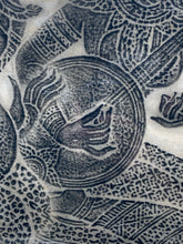 Vintage Thai Rice Paper Charcoal Rubbing Temple Art