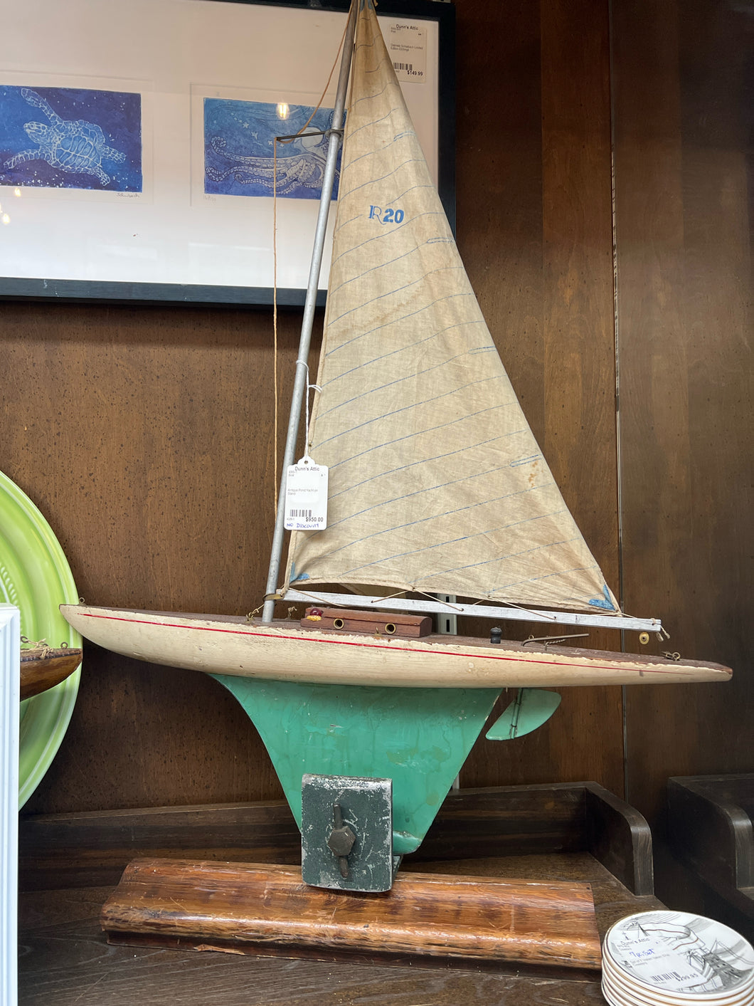 Antique Pond Yacht on Stand