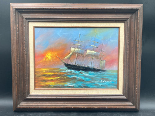 Original Preston Willis Clipper Ship oil Painting W/ CoA