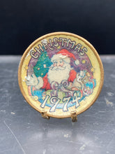 Vintage El-Kru Dollhouse Miniature Christmas 1974 Plate w/ Stand