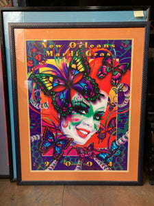 Andrea Mistretta "Metamorph Eyes" Mardi Gras 2004 Poster, Framed