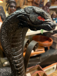 Concrete Black Cobra Statue