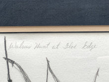 Oshoochiak Pudlat Signed "Walrus Hunt At Floe Edge" Limited Edition Lithograph