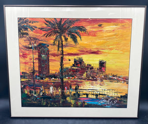 Original Pen King Signed "Miami Beach" Oil Painting, Signed