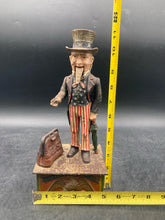 Antique Original 1886 Shepard Hardware Uncle Same Mechanical Coin Bank
