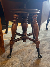 Antique Glass Ball Foot Piano Stool