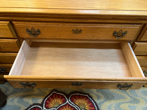 Light Wood Dresser With Triple Mirror