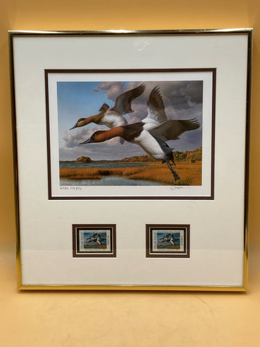 Framed 1989 Rhode Island Duck Stamps & Print By Robert Steiner