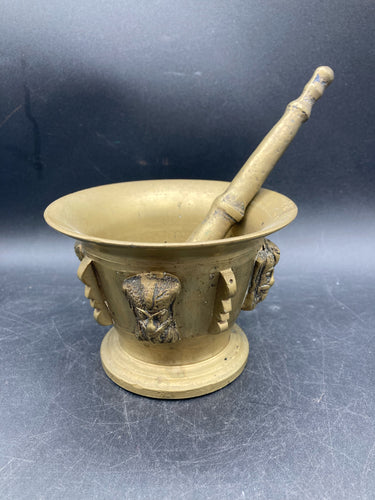 Antique Solid Brass Mortar & Pestle