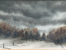 Original Lou Riffe Signed 4x6" Watercolor Painting, Winter Scene