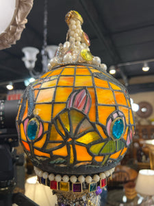 Vintage "Bejeweled" Electric Oil Lamp