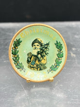 Vintage El-Kru Dollhouse Miniature Christmas 1972 Plate w/ Stand