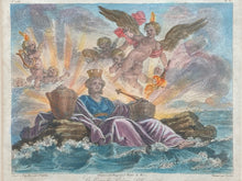 Antique The Kingdom Of Naples Hand Colored Engraving, Framed