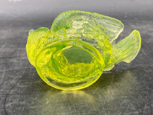 Antique Degenhart Vaseline Glass Bird Candle Holder