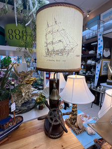 Vintage Nautical Lamp With Authentic Bell