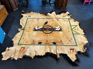 Navajo Buffalo Hide Wall Hanging