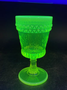 Vintage LG Wright Vaseline Glass Goblet