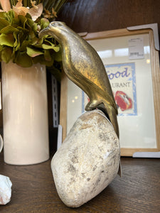 Brass Falcon on Rock