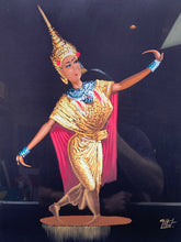 Artist Signed Thai Dancer Silk Painting