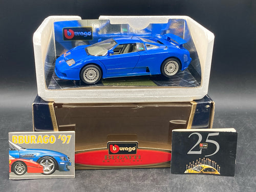 Burago 1/18 1991 Bugatti EB 110 Die Cast W/ Box & Booklets
