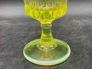 Vintage LG Wright Vaseline Glass Goblet
