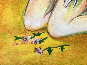 L. Vedrenne Signed "Flower Girl" Limited Edition Lithograph, Framed