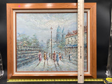 Artist Signed Parisian Street Scene Impasto Oil Painting