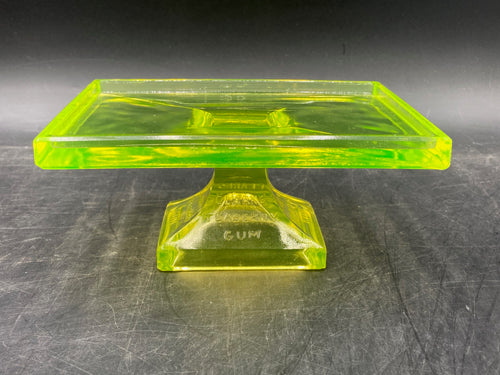 Antique Clarks Teaberry Gum Vaseline Glass Display