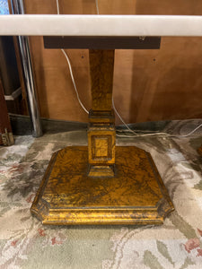 Gold Pedestal Marble Top End Table