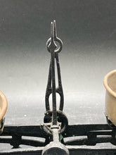 Antique 2 Kilogram Cast Iron Balance Scale W/ Brass Pans