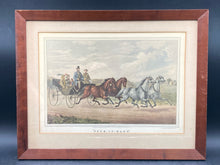 Vintage Currier & Ives "Four-In-Hand" Reproduction Lithograph