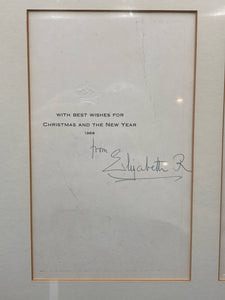 Queen Elizabeth, Queen Mother Signed 1968 Christmas Card, Framed