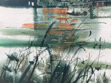 Artist Signed Asian Style Cityscape Watercolor Painting