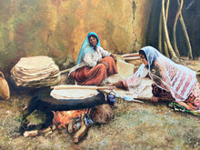 Vintage Artist Signed Original Iranian Village Scene Oil Painting