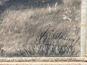 Antique Signed "Eve Looked At Herself In The Water" Engraving, Framed