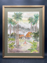 Original Mary Steen Signed Asian Scene Watercolor Painting